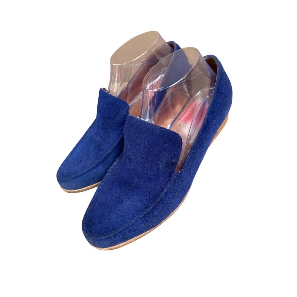 Zoe Kratzmann Womens Blue Suede Loafers Size 38 Slip on US 7.5 Artsy Elegant